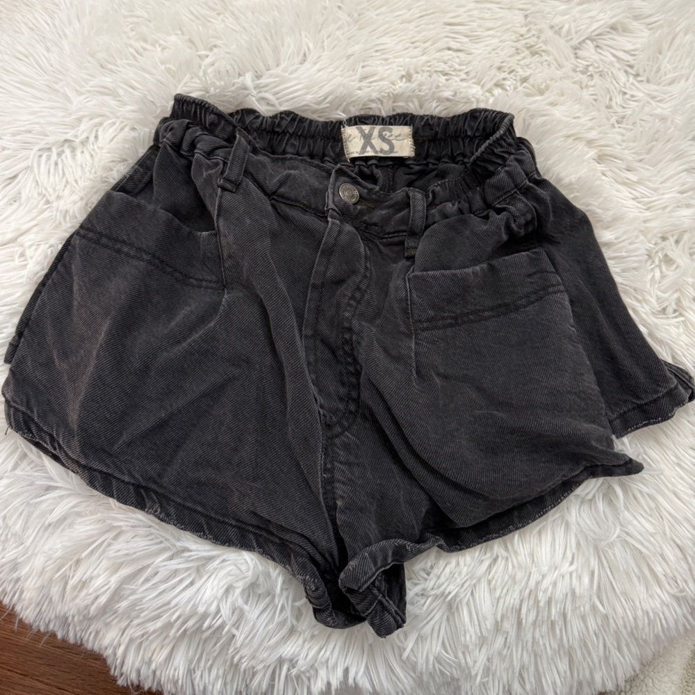 Free People We the Free - Black Denim Shorts XS